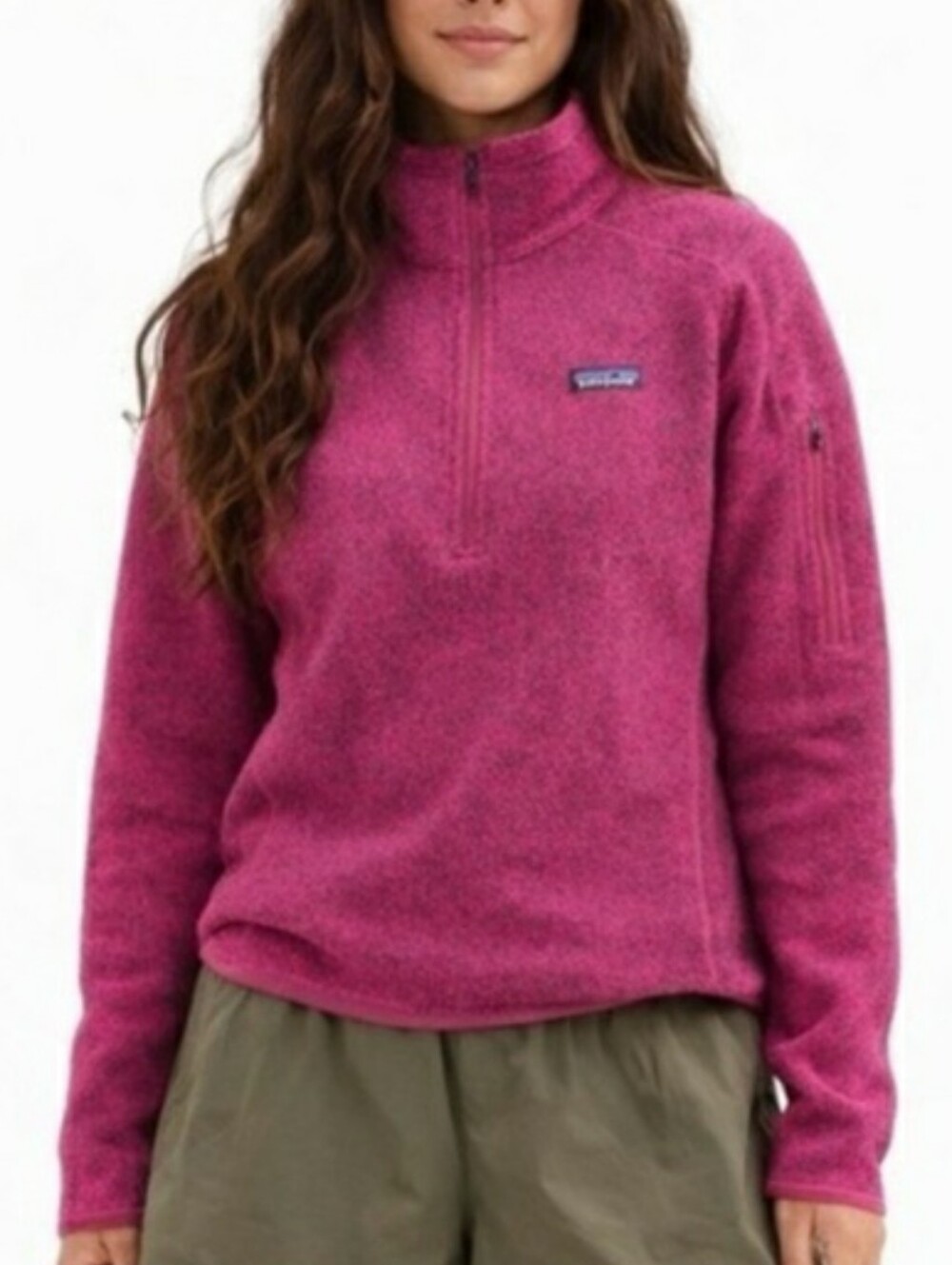 Patagonia Women's Better Sweater 1/4 Zip In Pink Size Large